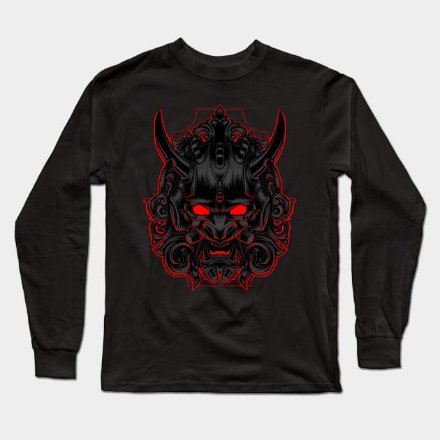 mecha oni Long Sleeve T-Shirt by setiaoneart